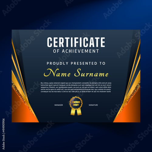 Unique and abstract premium certificate and diploma