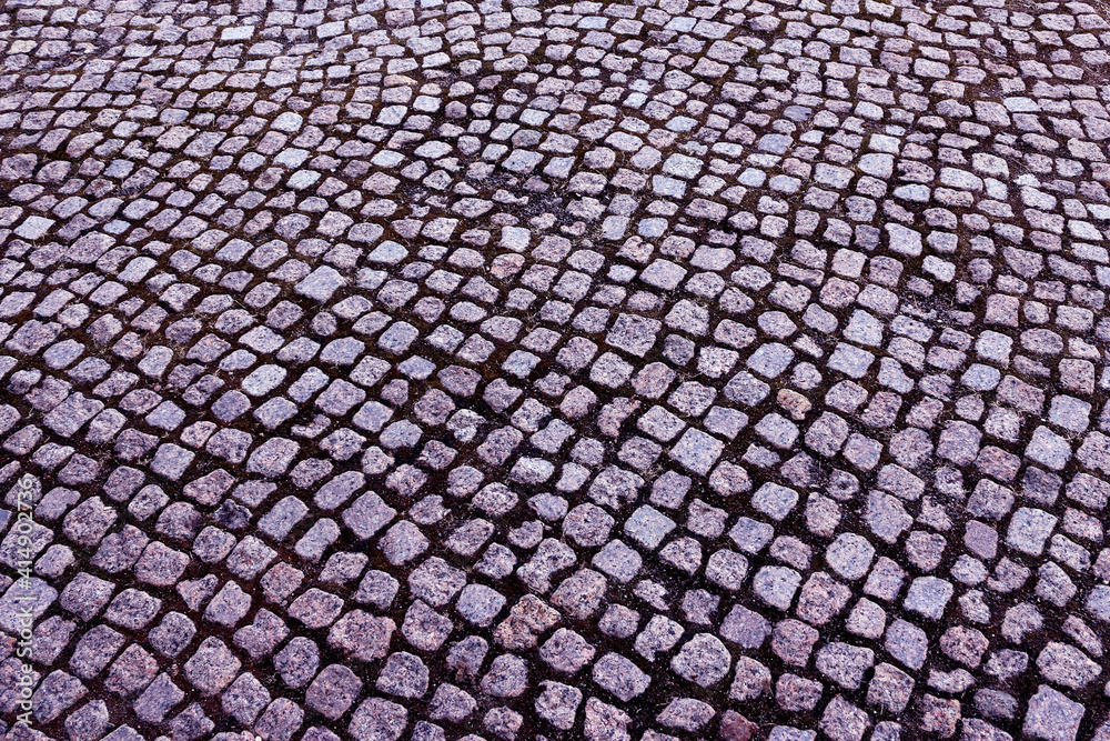 gray stone pavement background, granite brick road