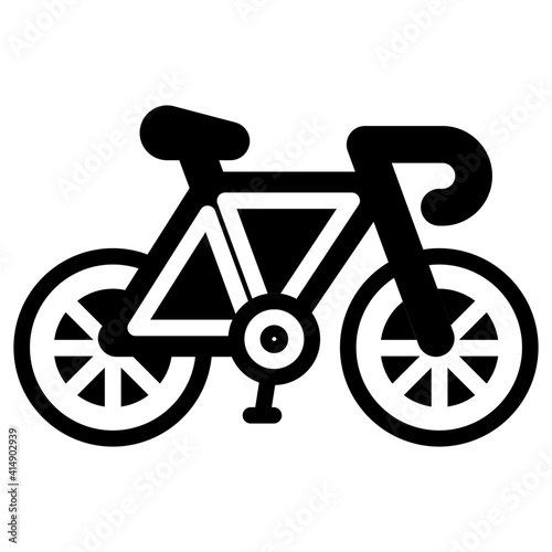 Solid bicycle icon design, pedal bike vector design