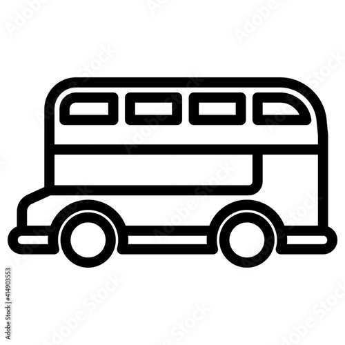      A bus that has two storeys or decks, double decker linear icon design 