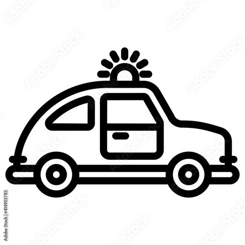 Siren on vehicle denoting police car icon