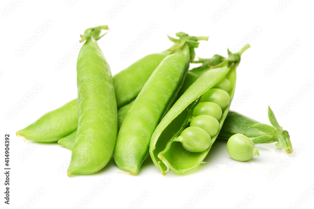 Fresh peas isolated on white background Fresh peas isolated on white background