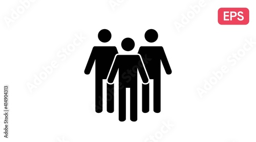 People Icon. Vector isolated illustration of three people together