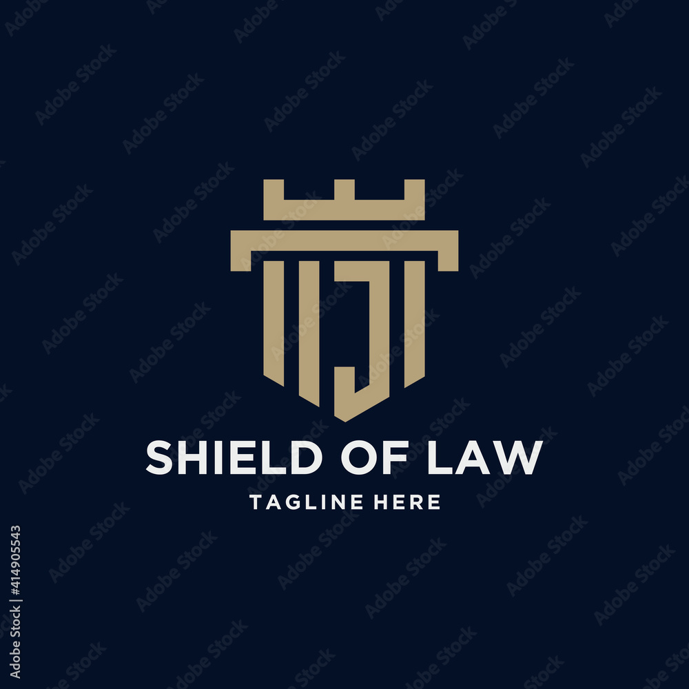 Letter j shield Law Logo With Square Letter Logo Design Vector Template Letter j shield Law Logo With Square Letter Logo Design Vector Template