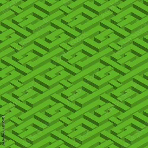 Isometric seamless pattern. Abstract illusory endless ornament texture. Fashion three dimensional background for web or printing design. Swatch is attached.