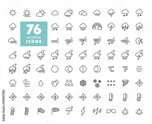 Vector weather forecast icon set