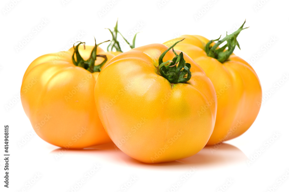 yellow tomatoes isolated on white background yellow tomatoes isolated on white background