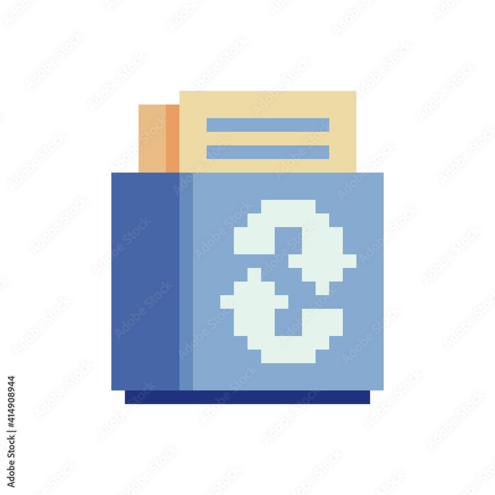 Trash Can pixel art icon. Element design for sticker, logo, web, mobile app.  Recycle bin web icon trash isolated vector illustration. 8-bit sprites.  Stock Vector | Adobe Stock
