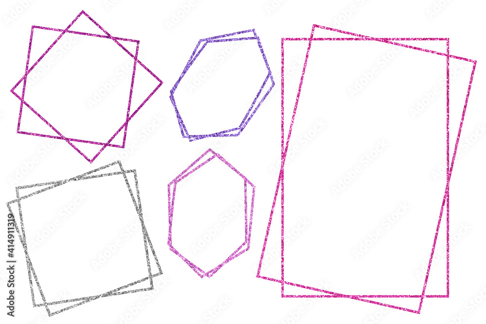 Obraz Geometric frames. Abstract universal elements set on white background