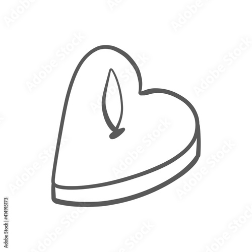 heart shaped wax candle, vector