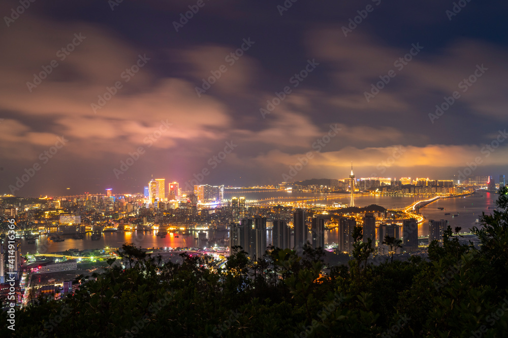 Macau Cityscape from Zhuhai at Evening, Macau