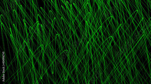 Abstract physiogram green laser light image