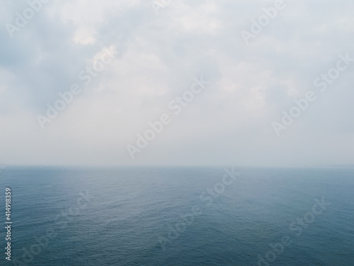 Cloudy seascape background, dramatic sea view © Oksana