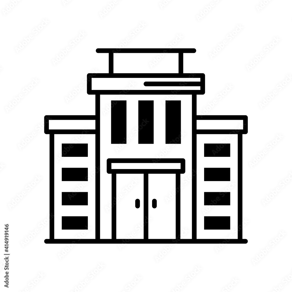 company building vector outline icon style illustration. company building vector outline icon style illustration.