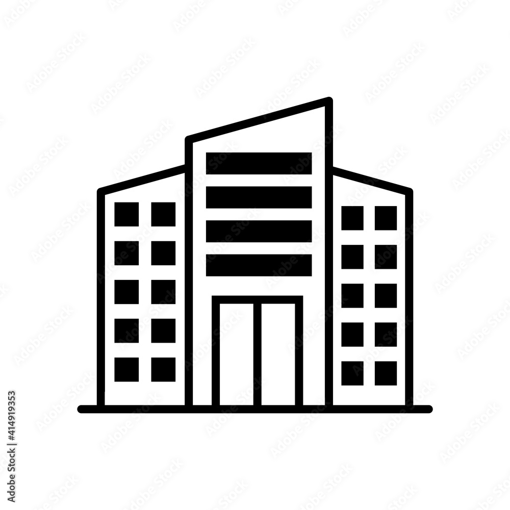 University building vector outline icon style illustration. 