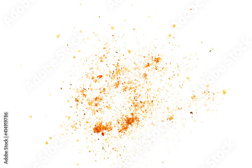 Tableau sur toile Pile of red pepper powder on a white background