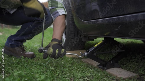 Man changing tyre
