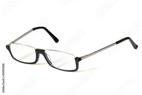 Glasses in the style of the Lecturer without the upper bow on a white background with a shadow.