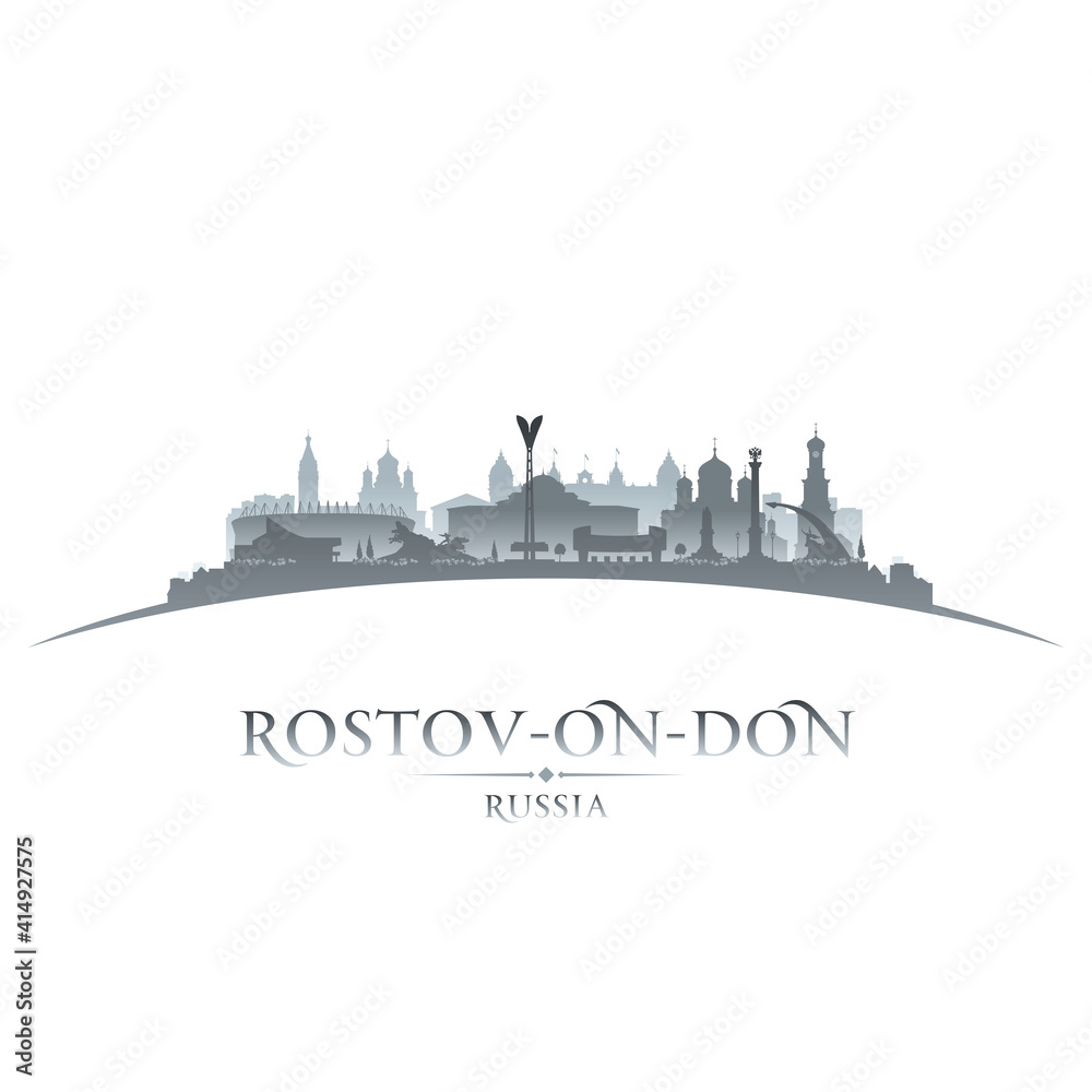 Rostov-on-Don Russia city silhouette white background