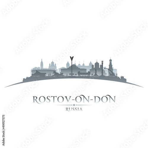 Rostov-on-Don Russia city silhouette white background