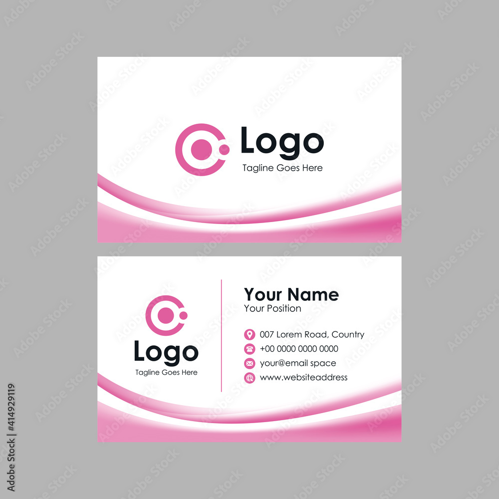 clean smooth business card with pink curvy mesh gradient background design, professional stylish name card template vector clean smooth business card with pink curvy mesh gradient background design, professional stylish name card template vector