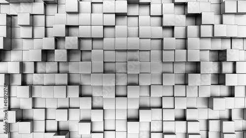 abstract image of cubes background in white toned © isg