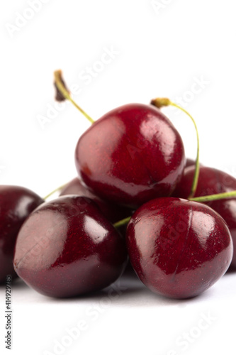 Sweet cherry on white background