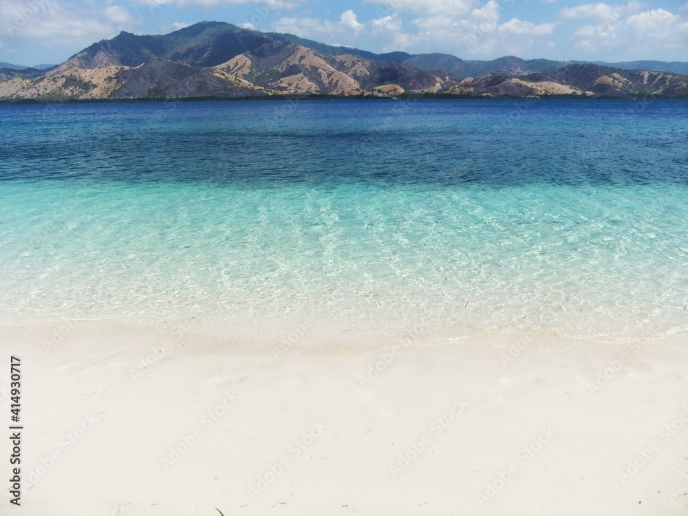 Perfect beach, crystal clear water and white sand beach at Flores Indonesia