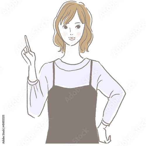 Vector illustration of a woman giving an explanation