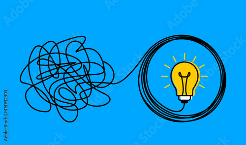 the confused concept of chaos in thoughts, the idea of enlightenment and order in the head.
