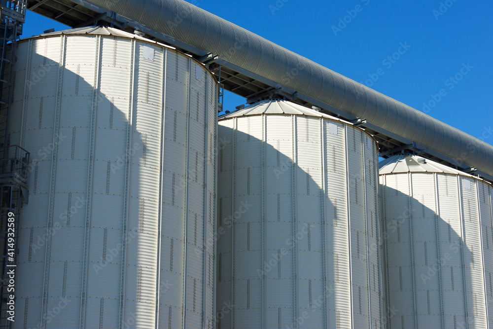 Metal tanks in a farm