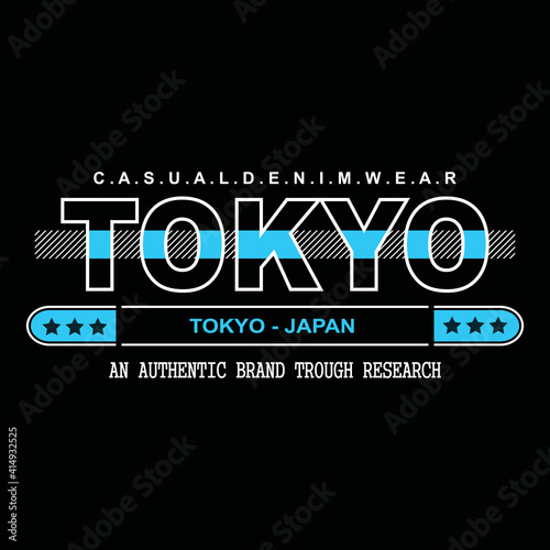 Japan tokyo denim typography t-shirt design