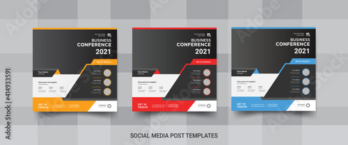Business conference social media post templates for promotion 