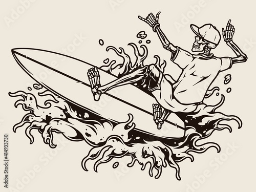 Surfing vintage concept