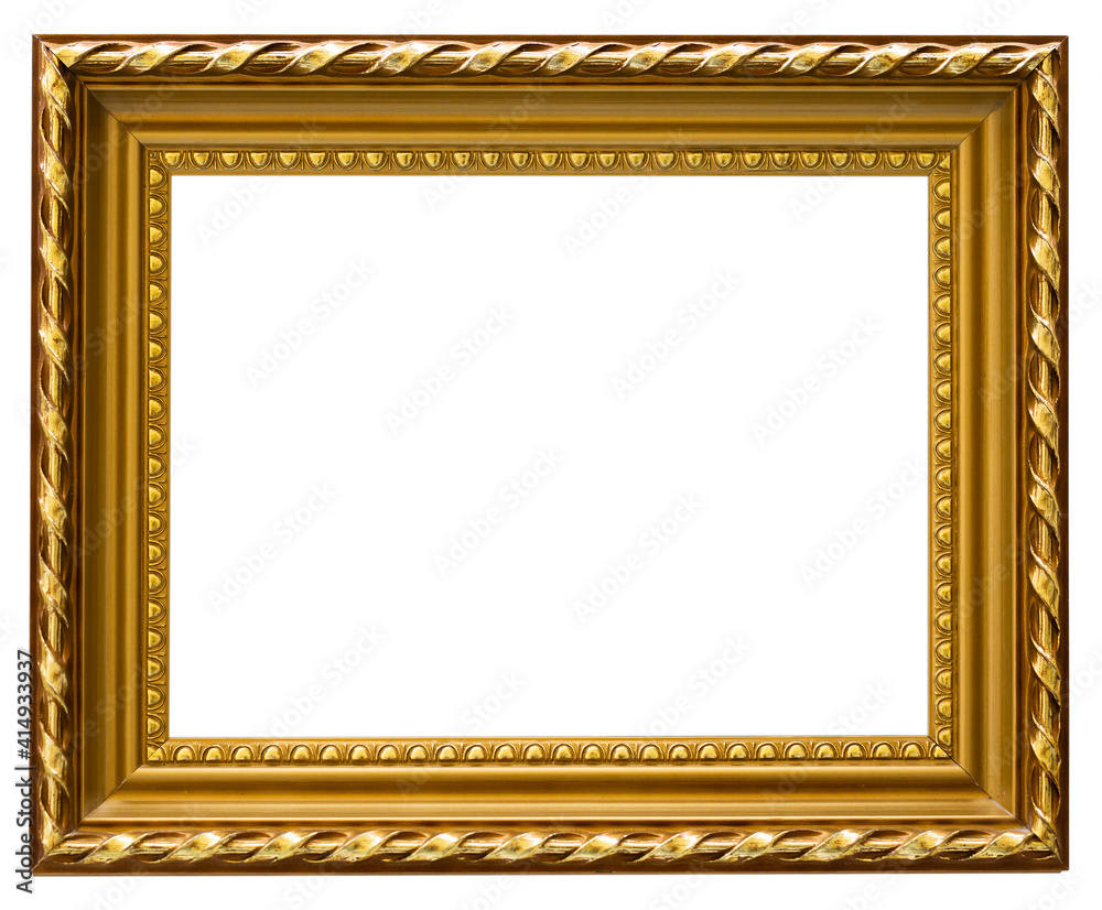 rectangular golden frame for photo on isolated background rectangular golden frame for photo on isolated background