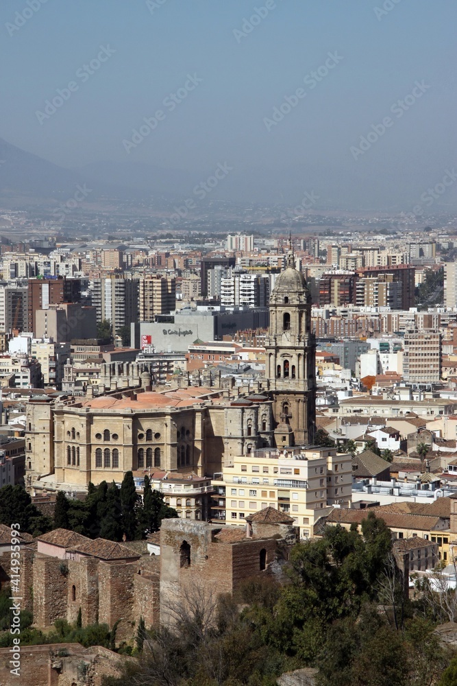 View of the old Cathedral in the Spanish city of Malaga