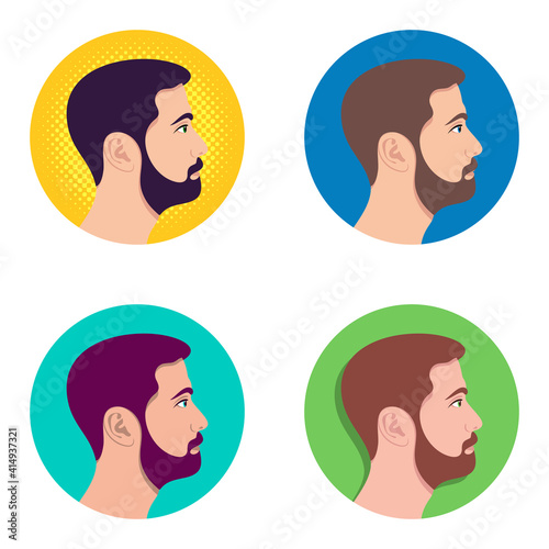 Vector handsome young male avatar profile icon isolated