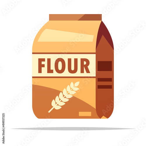 Bag of wheat flour vector isolated illustration