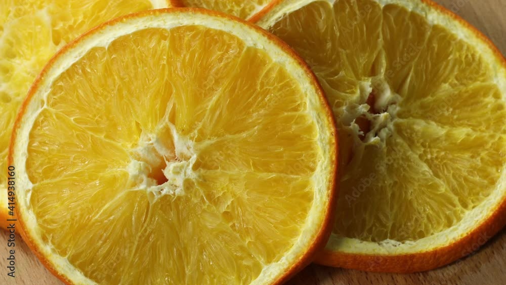 Orange slice is rotting, Fruit quickly become small and wrinkled, Decay Timelapse Shot Orange slice is rotting, Fruit quickly become small and wrinkled, Decay Timelapse Shot