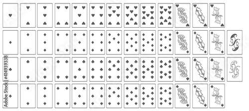 トランプ　スペード　ハート　ダイヤ　クローバー　ジャック　クィーン　キング　ジョーカー　イラスト