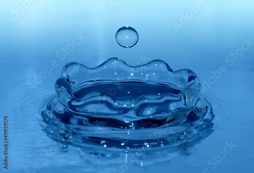 Blue water splash