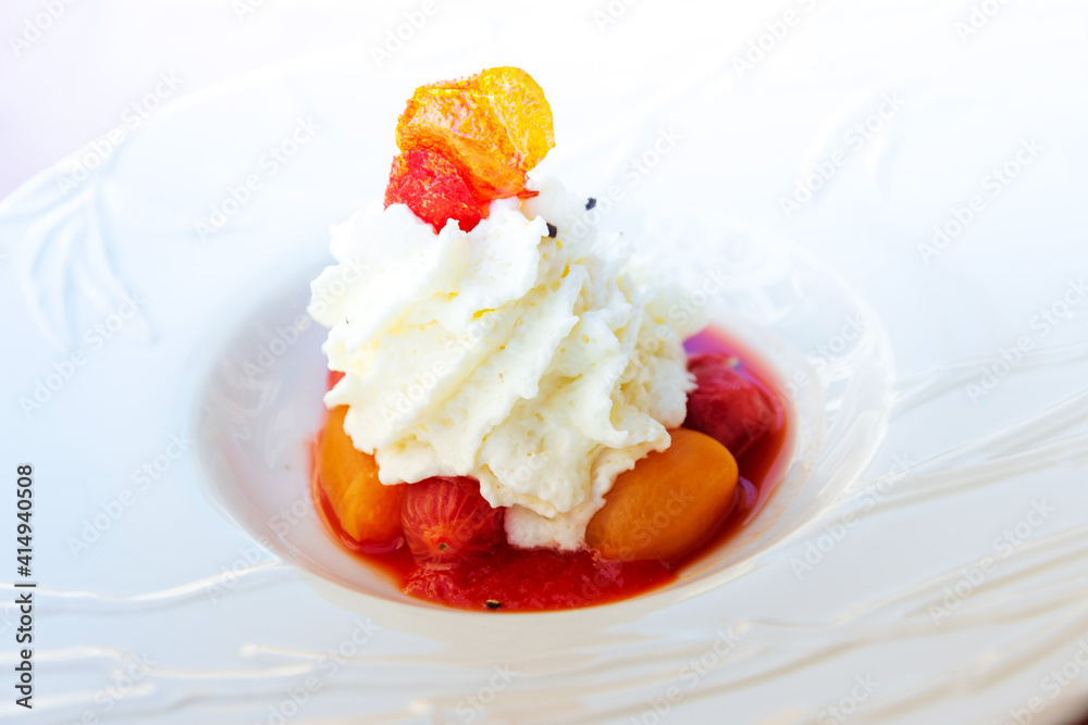 Delicious fruit dessert ready to eat Delicious fruit dessert ready to eat