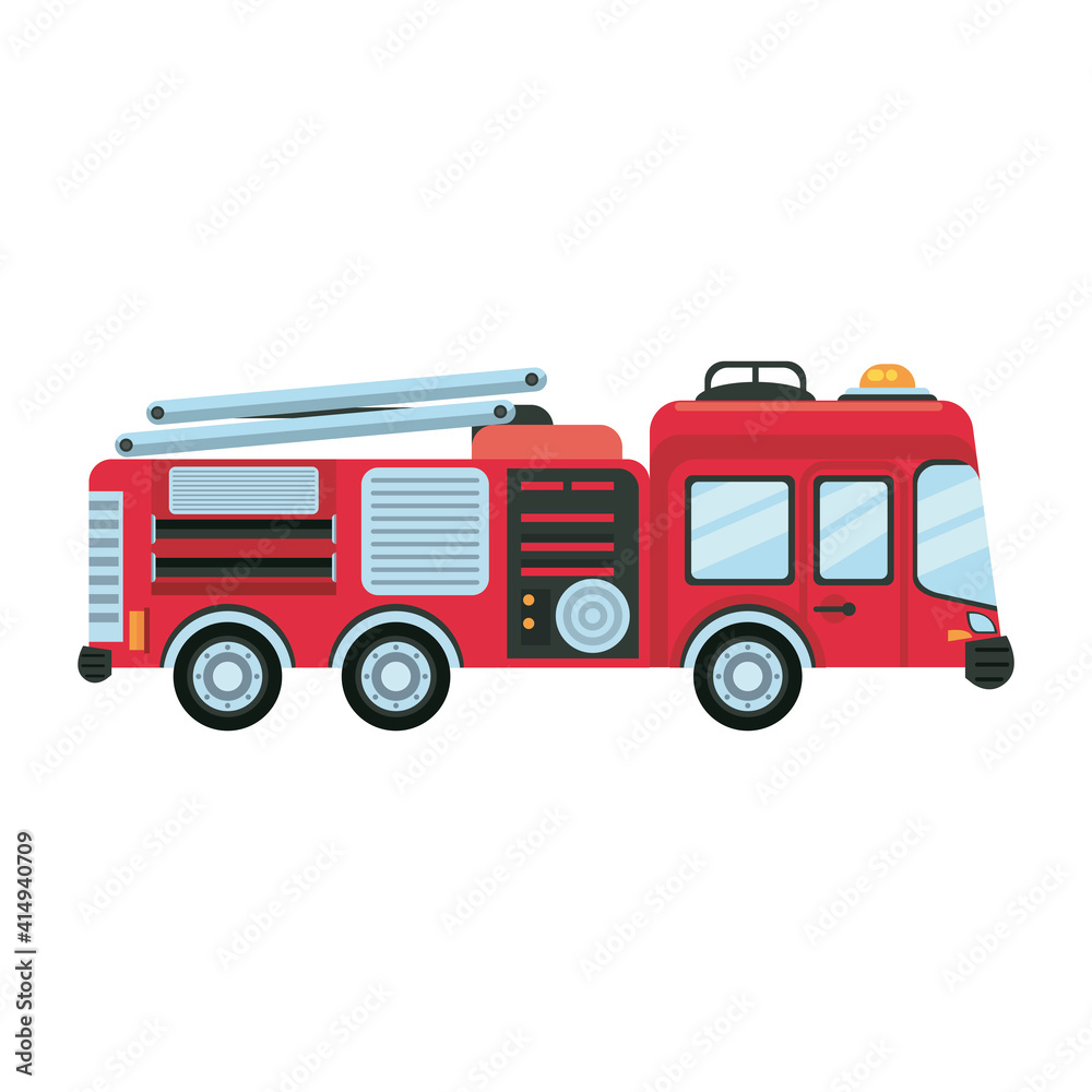 fire truck vehicle city transport icon