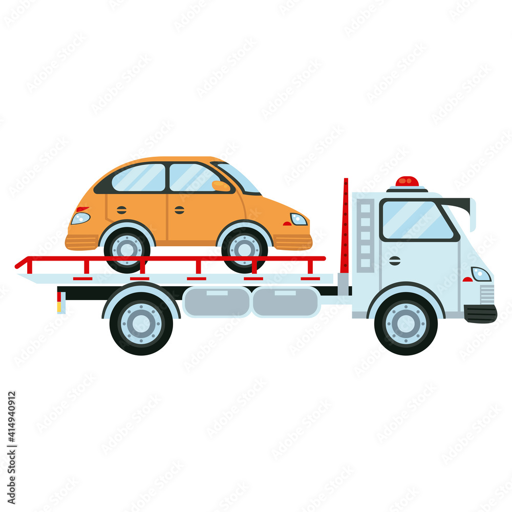 Obraz premium car carrier truck vehicle transport taxi icon