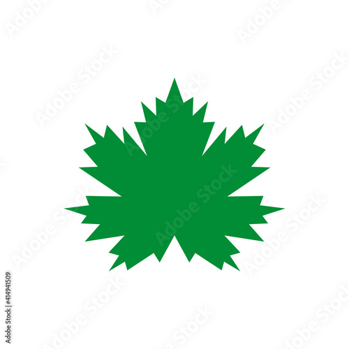 Geometric green plane tree leaf. Vector drawing