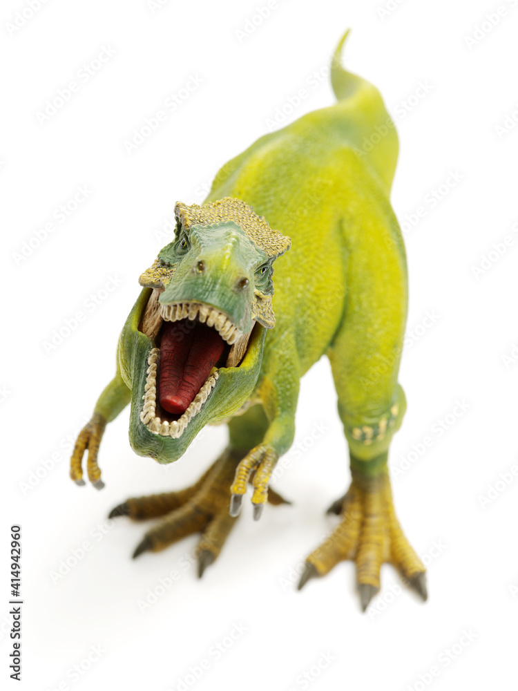 Fototapeta premium dinosaurs toys on white background