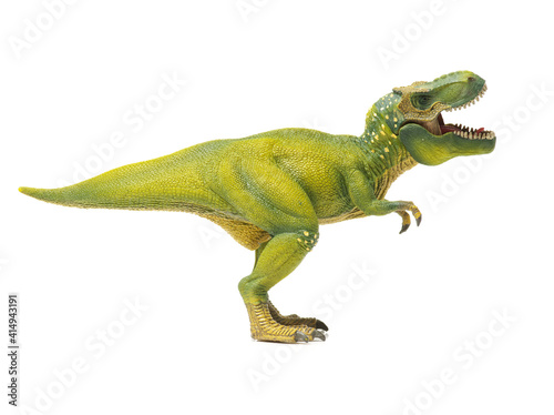 dinosaurs toys on white background © zcy