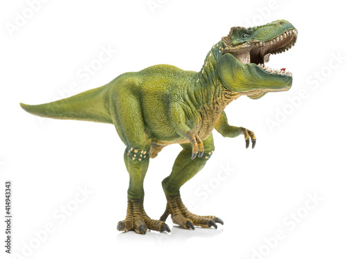 Canvas Print dinosaurs toys on white background