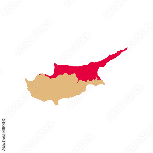 Map of Cyprus with borderline. Vector drawing photo
