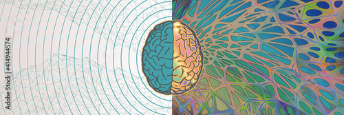 Left and right brain functional vector art concept illustration